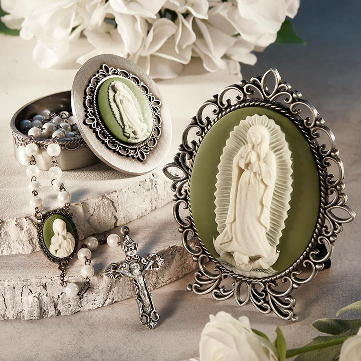 Our Lady of Guadalupe Cameo Desk Stand