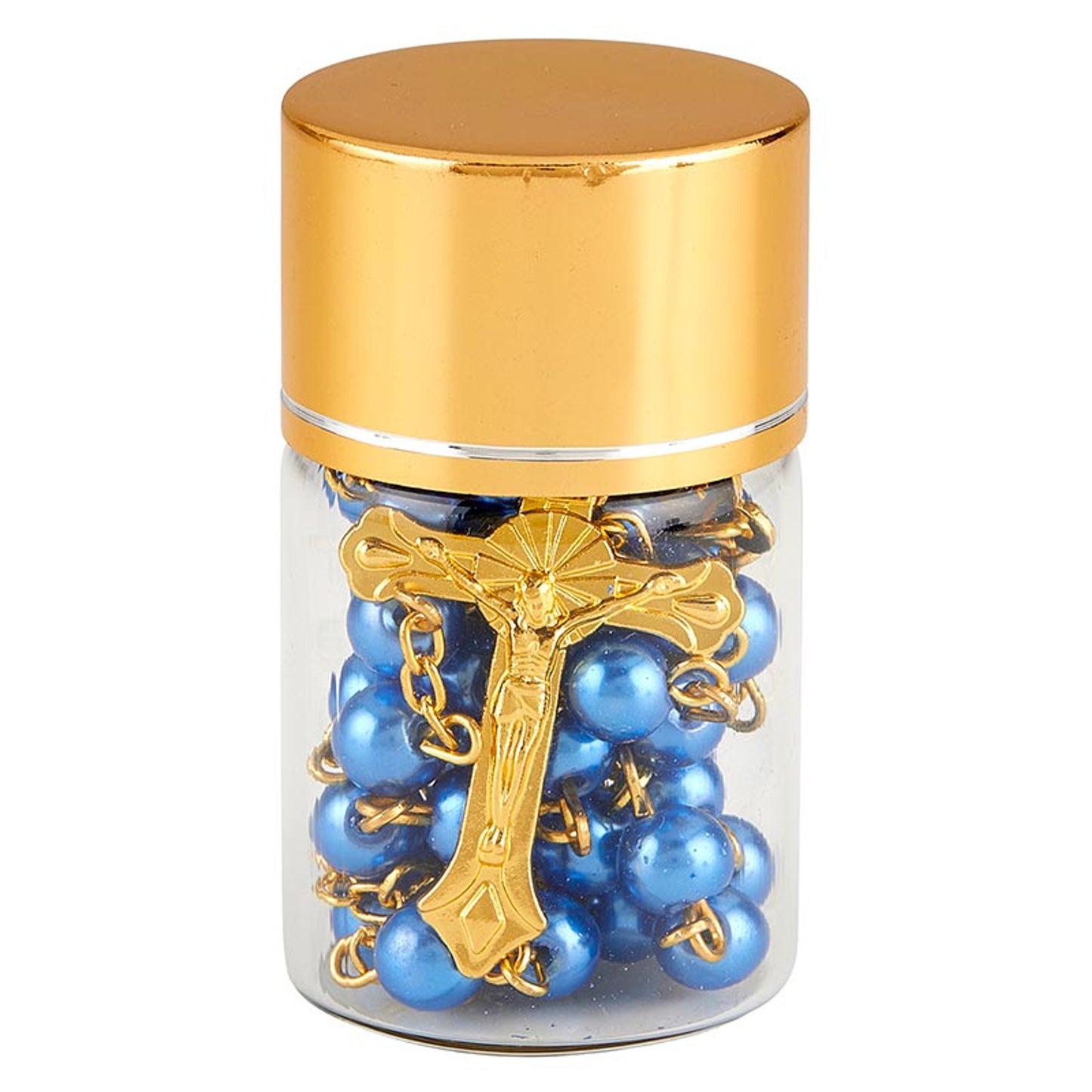 Pearls of Faith Mini Rosaries in a Bottle Display - 12/PK