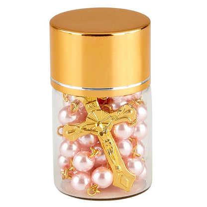 Pearls of Faith Mini Rosaries in a Bottle Display - 12/PK