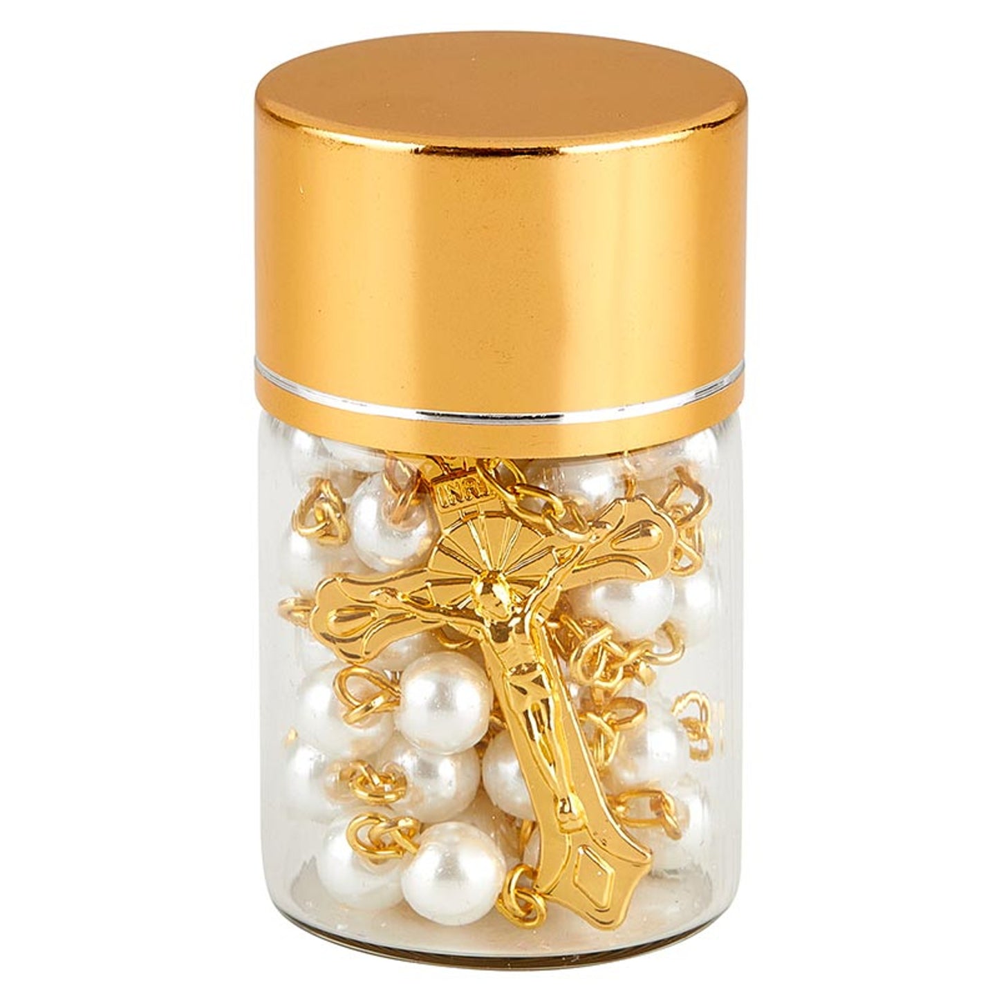 Pearls of Faith Mini Rosaries in a Bottle Display - 12/PK
