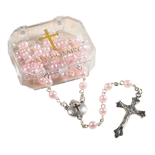 Sacramental Rosary - Baptism Pink