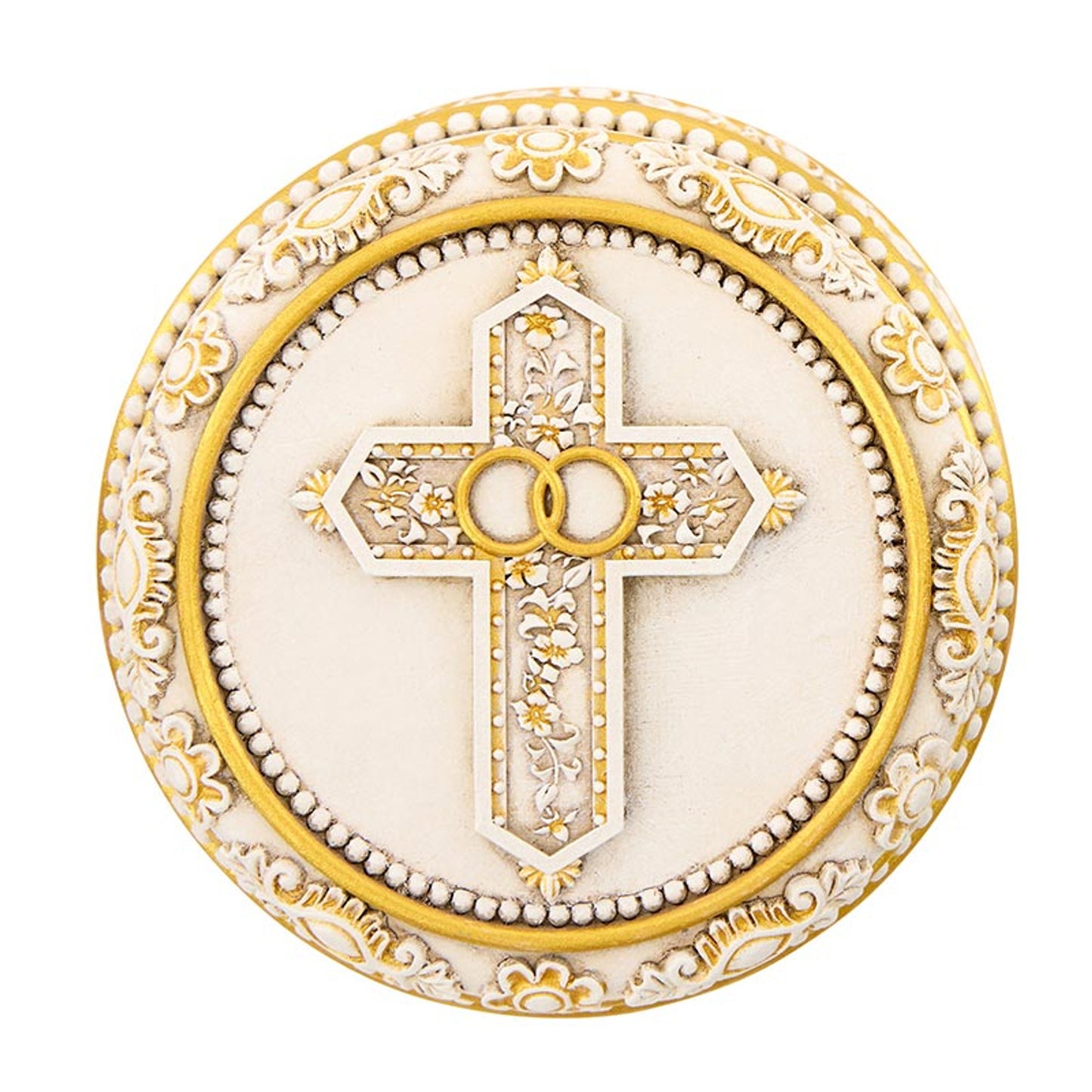 Double-Ring Cross Wedding Rosary Box