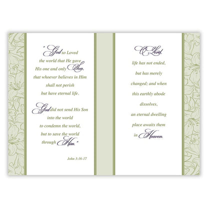 In Loving Memory - Sympathy Booklet - Green