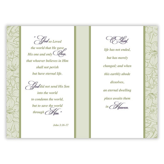 In Loving Memory - Sympathy Booklet - Green