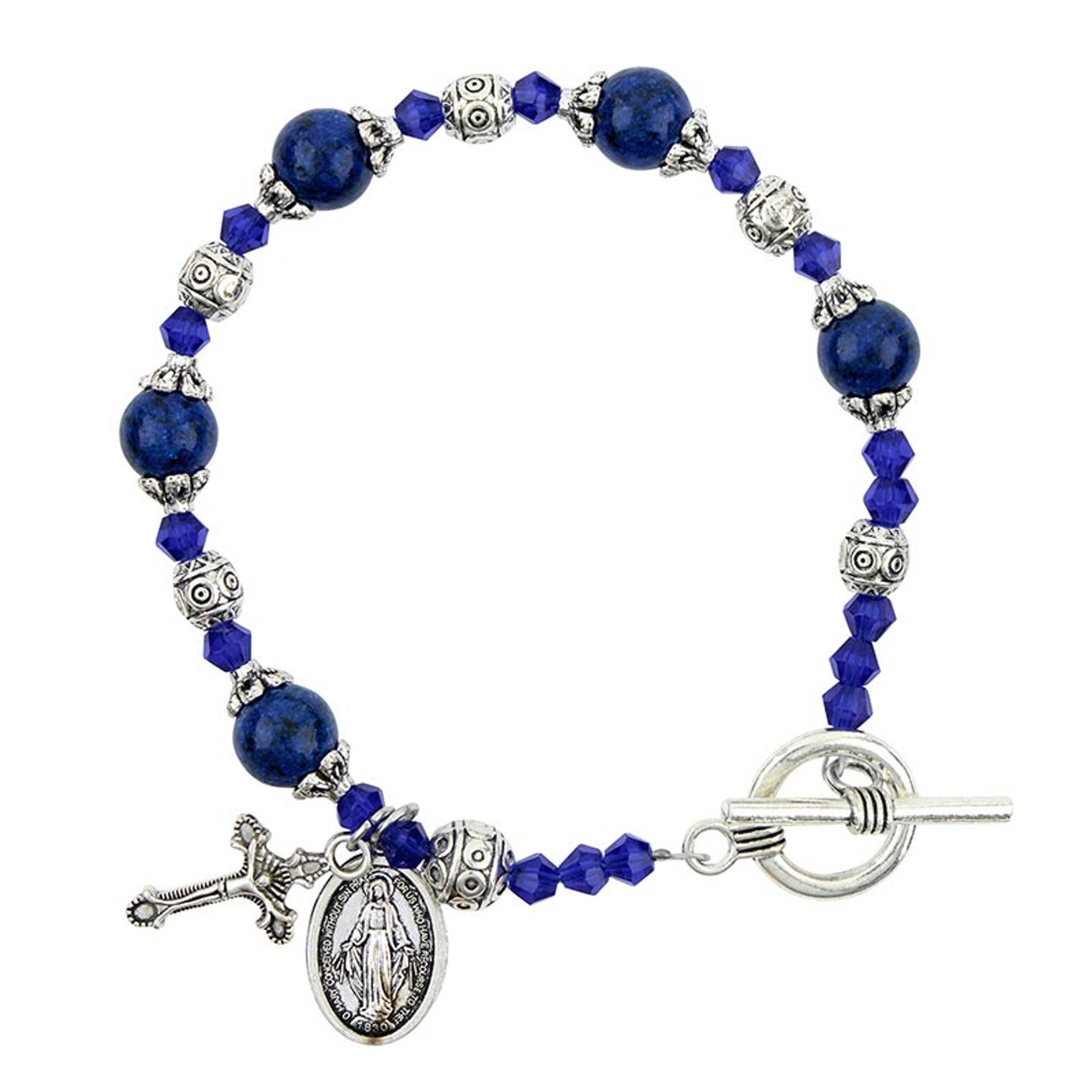 Sapphire Madonna del Parto Rosary Bracelet