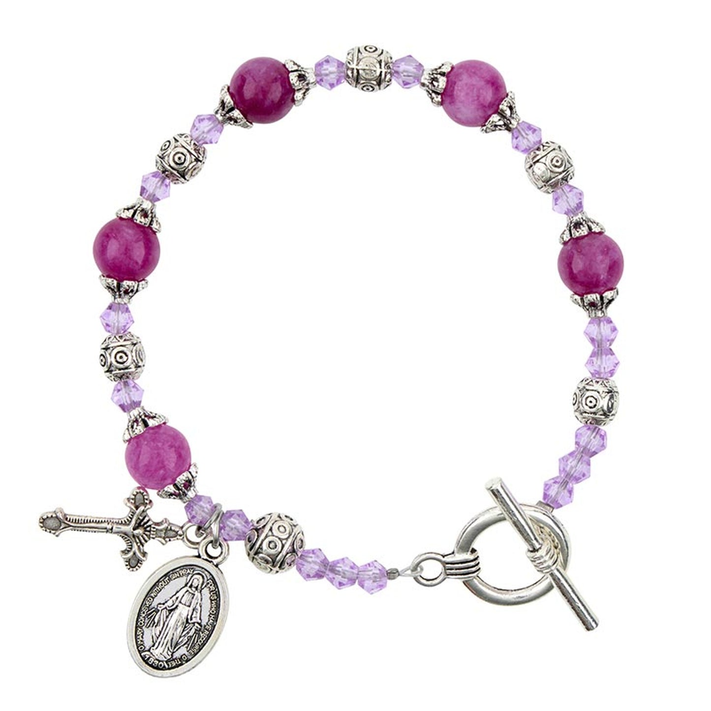 Amethyst Madonna del Parto Rosary Bracelet