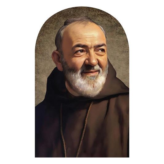 Saint Padre Pio Arched Plaque 8"