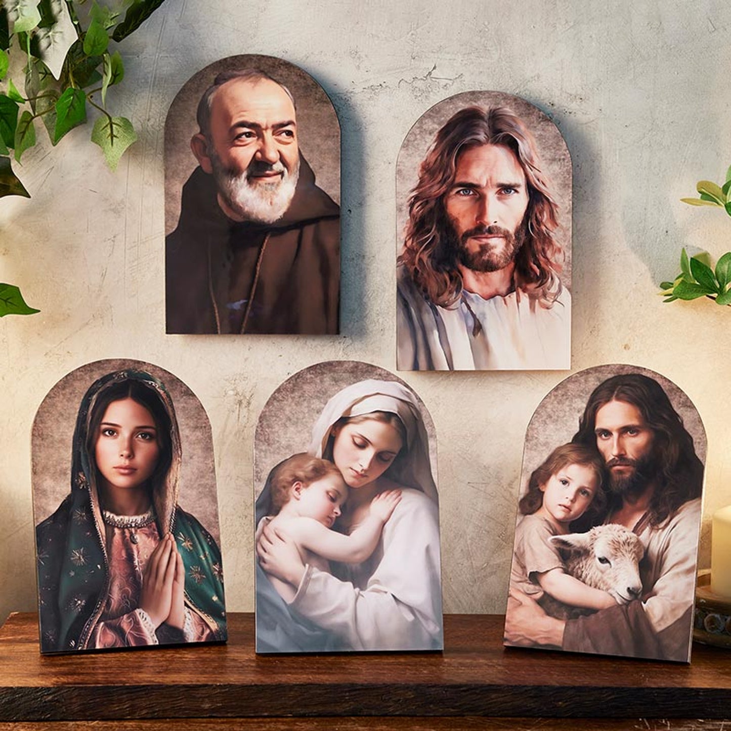 Christ the Good Shepherd Arched Plaque 8"