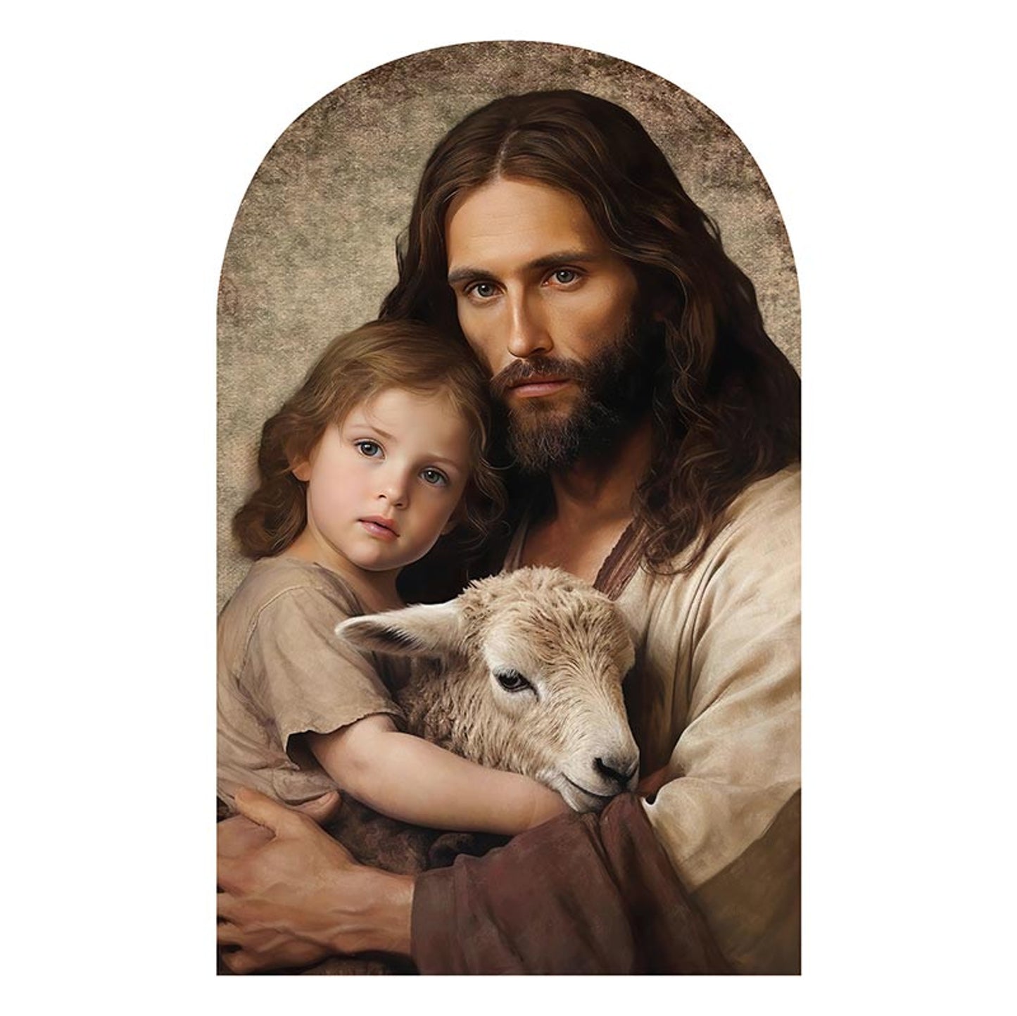 Christ the Good Shepherd Arched Plaque 8"
