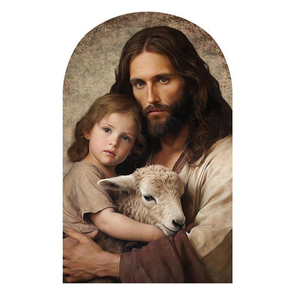 Christ the Good Shepherd Arched Plaque 8"
