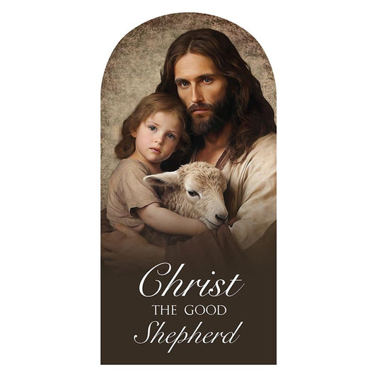 Christ the Good Shepherd Arched Plaque 10"