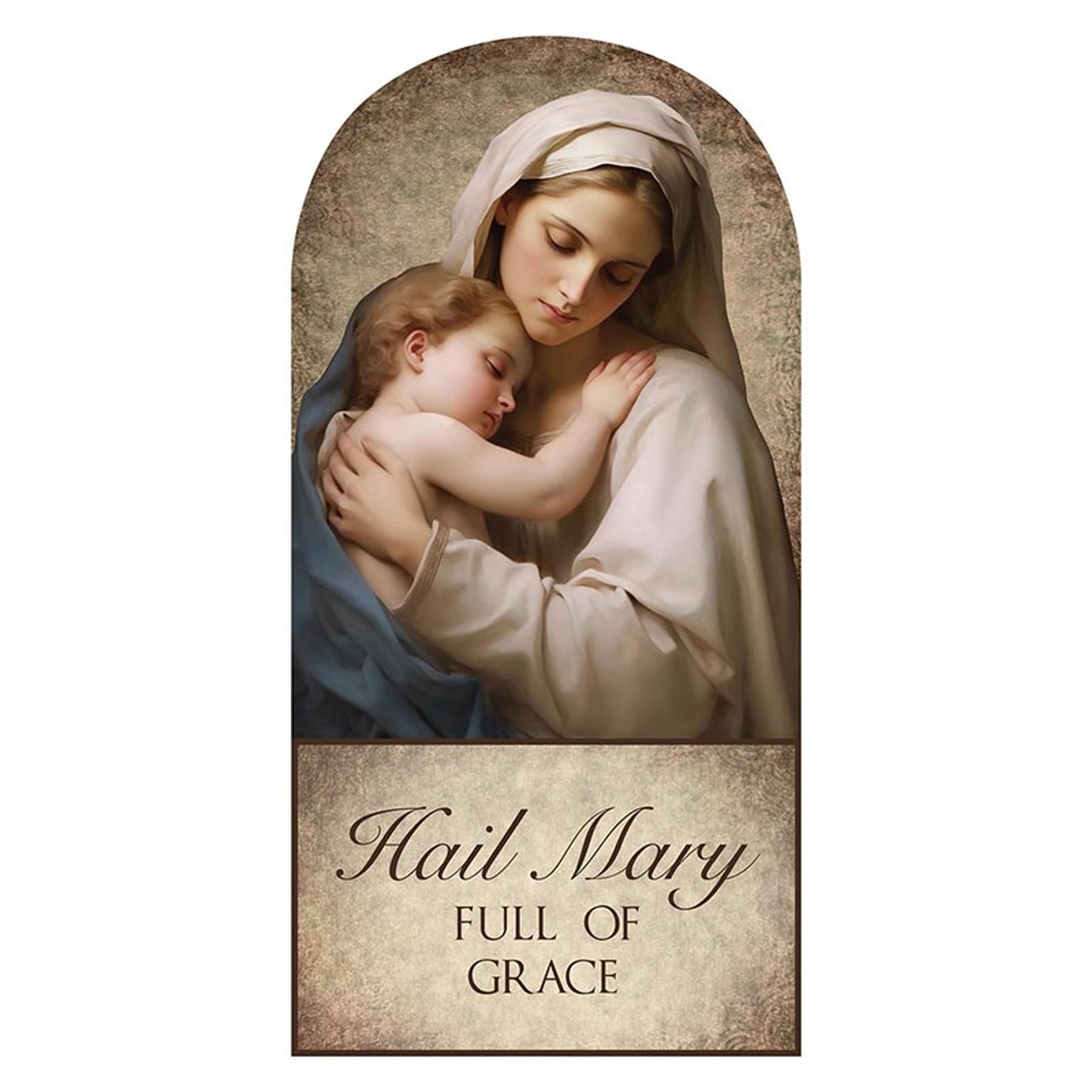 Madonna with Child Arched Plaque 10"