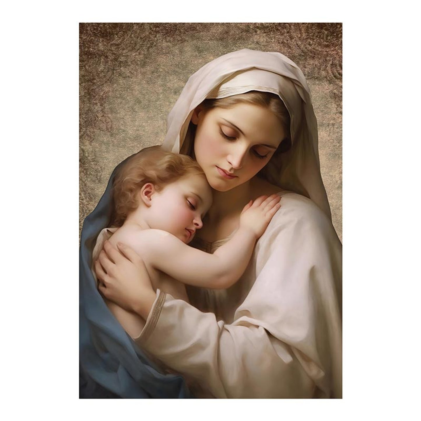 Madonna with Child Wood Plaque 5"