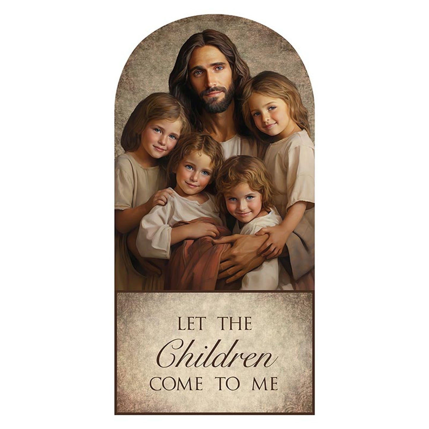 Let the Children Come to Me Arched Plaque 10"