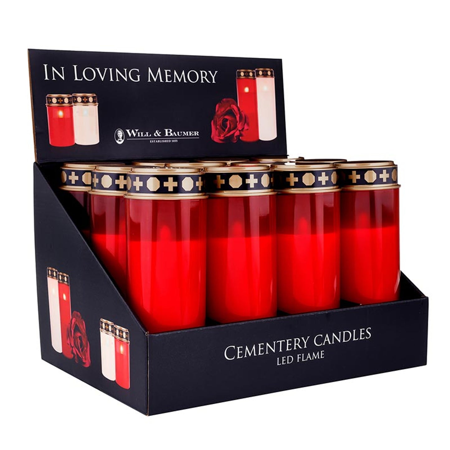 Red Cemetery LED - 8" R2301 - 12/PK