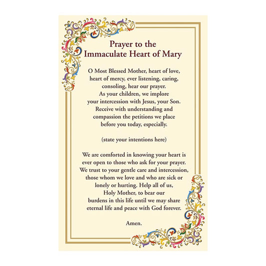Immaculate Heart Devotion Florentine Holy Card