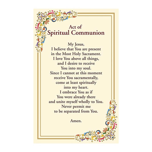 Act of Spiritual Communion Florentine Holy Card
