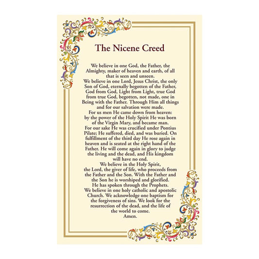 Nicene Creed Florentine Holy Card