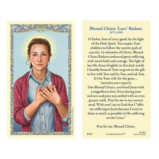 Blessed Chiara Luce Holy Card - 25/PK
