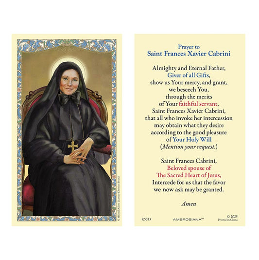 Saint Frances Cabrini Holy Card