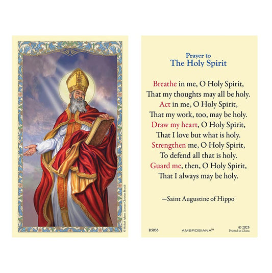 Saint Augustine of Hippo Holy Card - 25/PK
