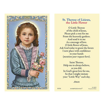 Saint Therese the Little Flower Holy Card