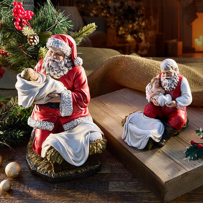 Adoring Santa in Prayer Figurine