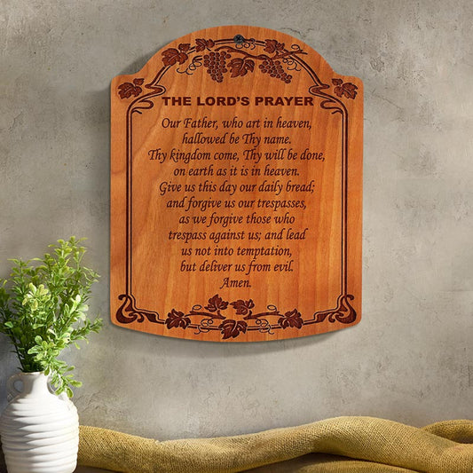 10" The Lord's Prayer Carved Wood Plaque