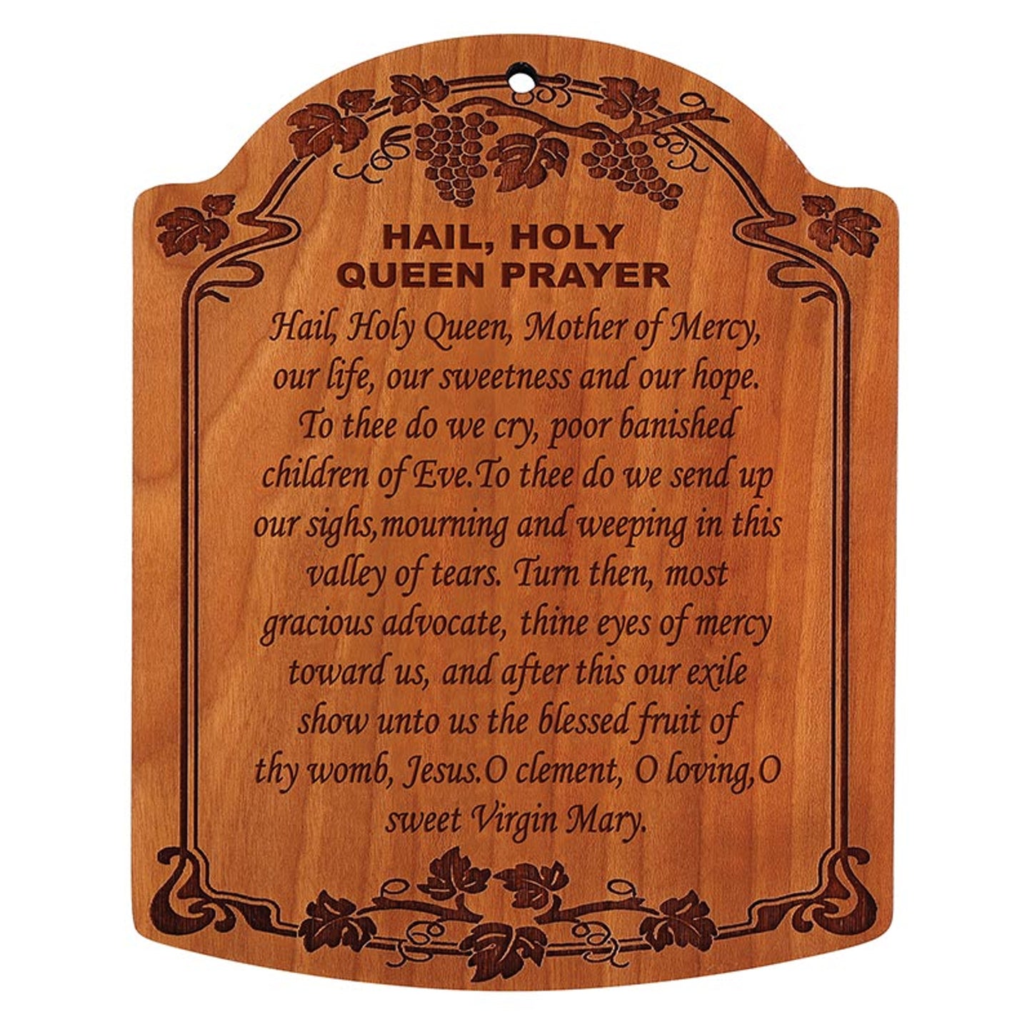 10" Hail, Holy Queen Carved Wood Plaque