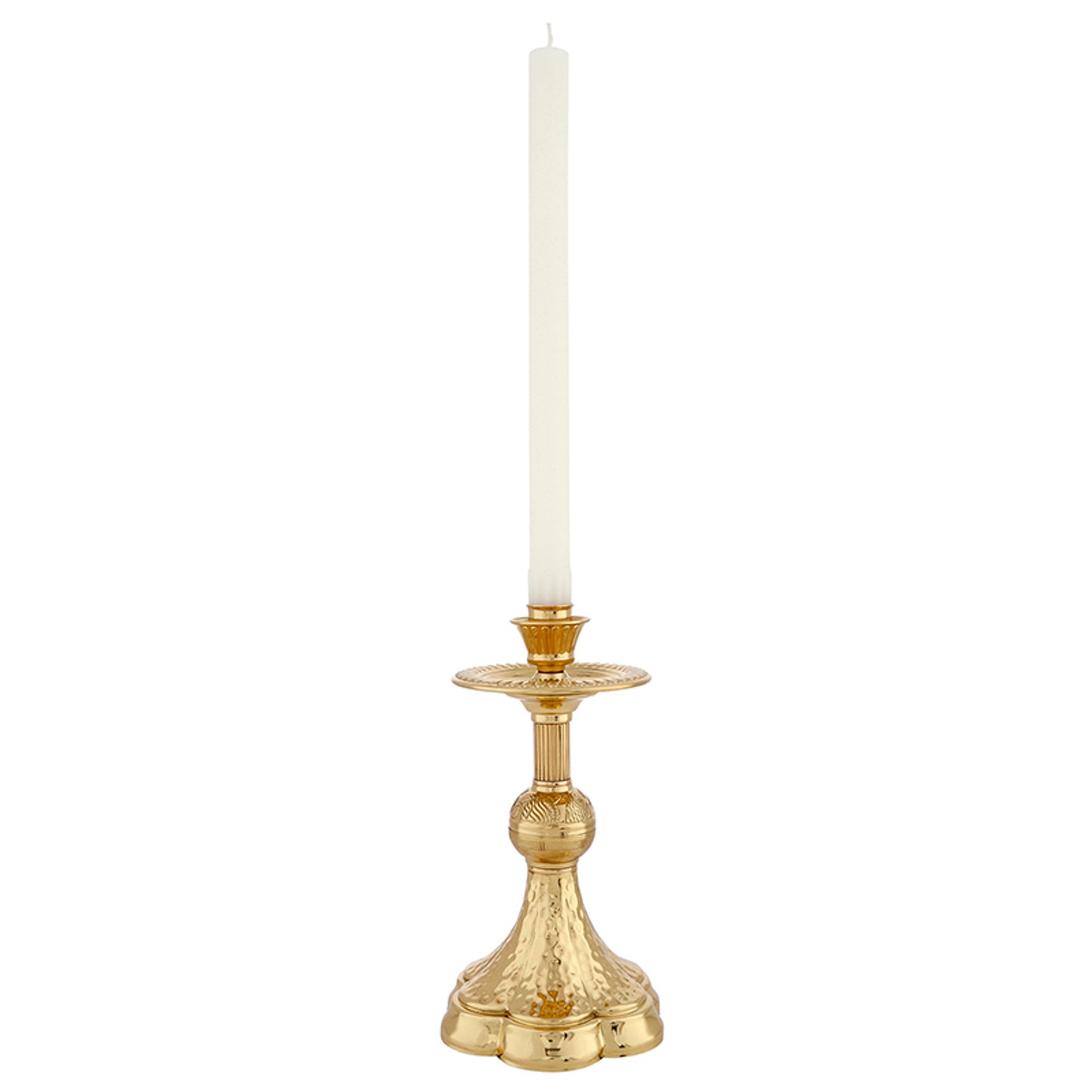Altar Candle Stick - Hammered Base