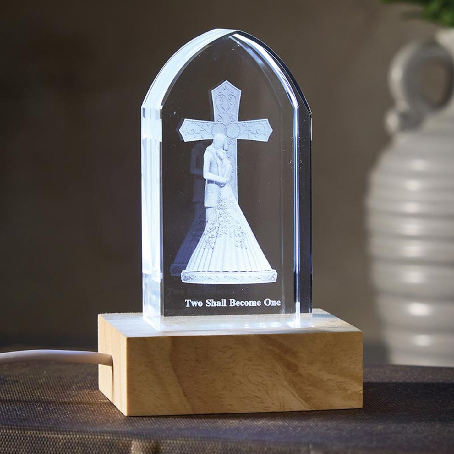 Etched Glass Light Stand