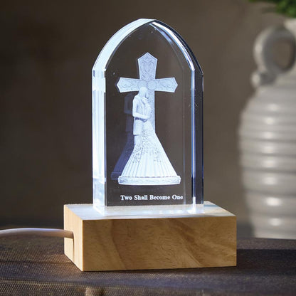 Etched Glass Light Stand