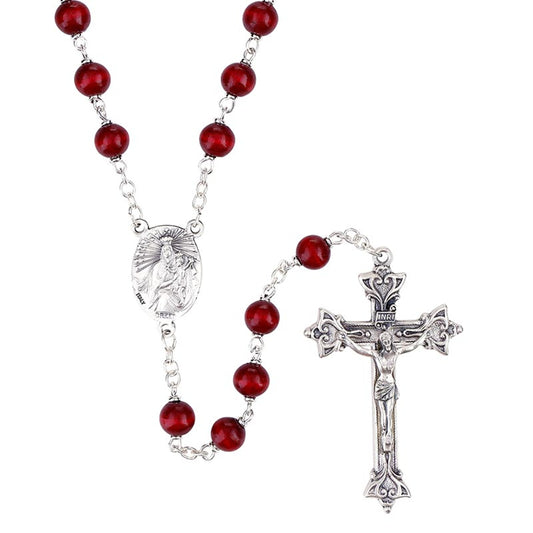 Rose Wood Lock-Link Rosary