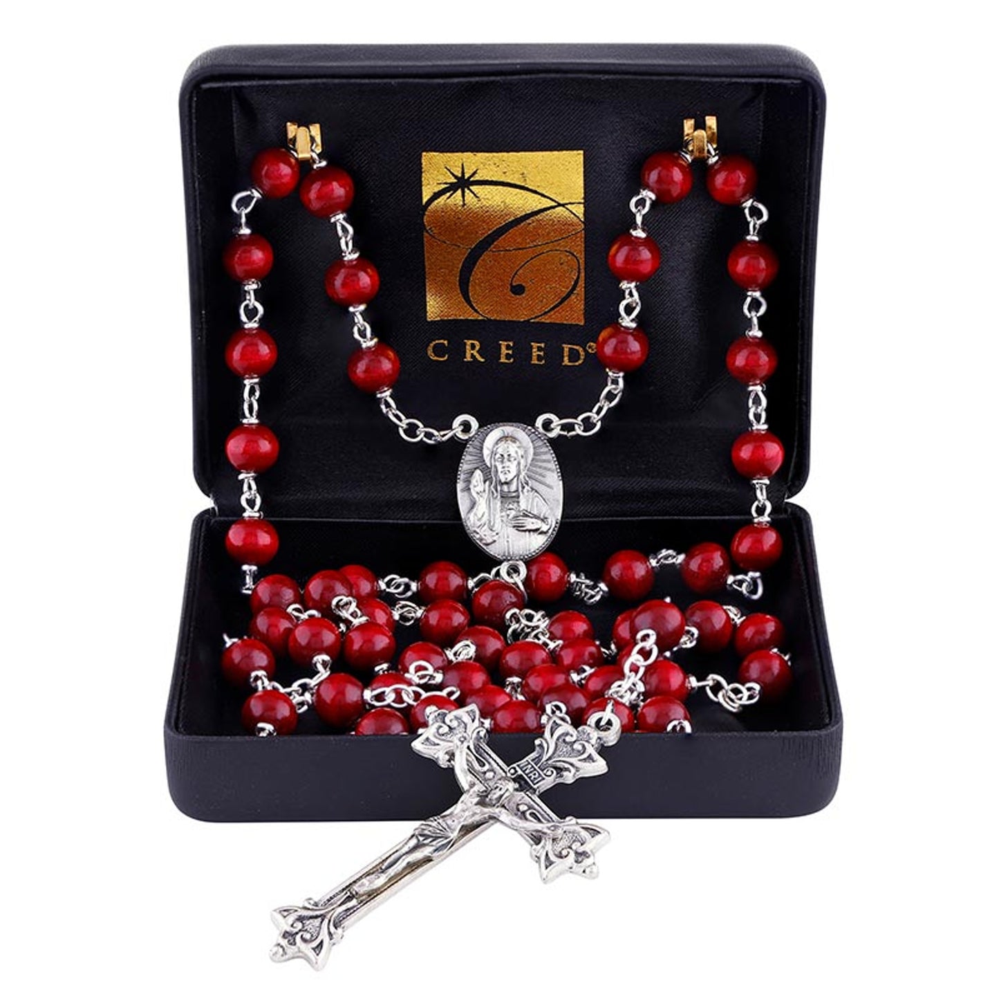 Rose Wood Lock-Link Rosary