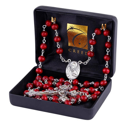 Rose Wood Lock-Link Rosary