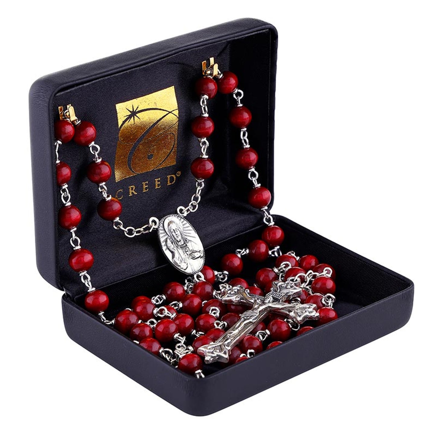 Rose Wood Lock-Link Rosary