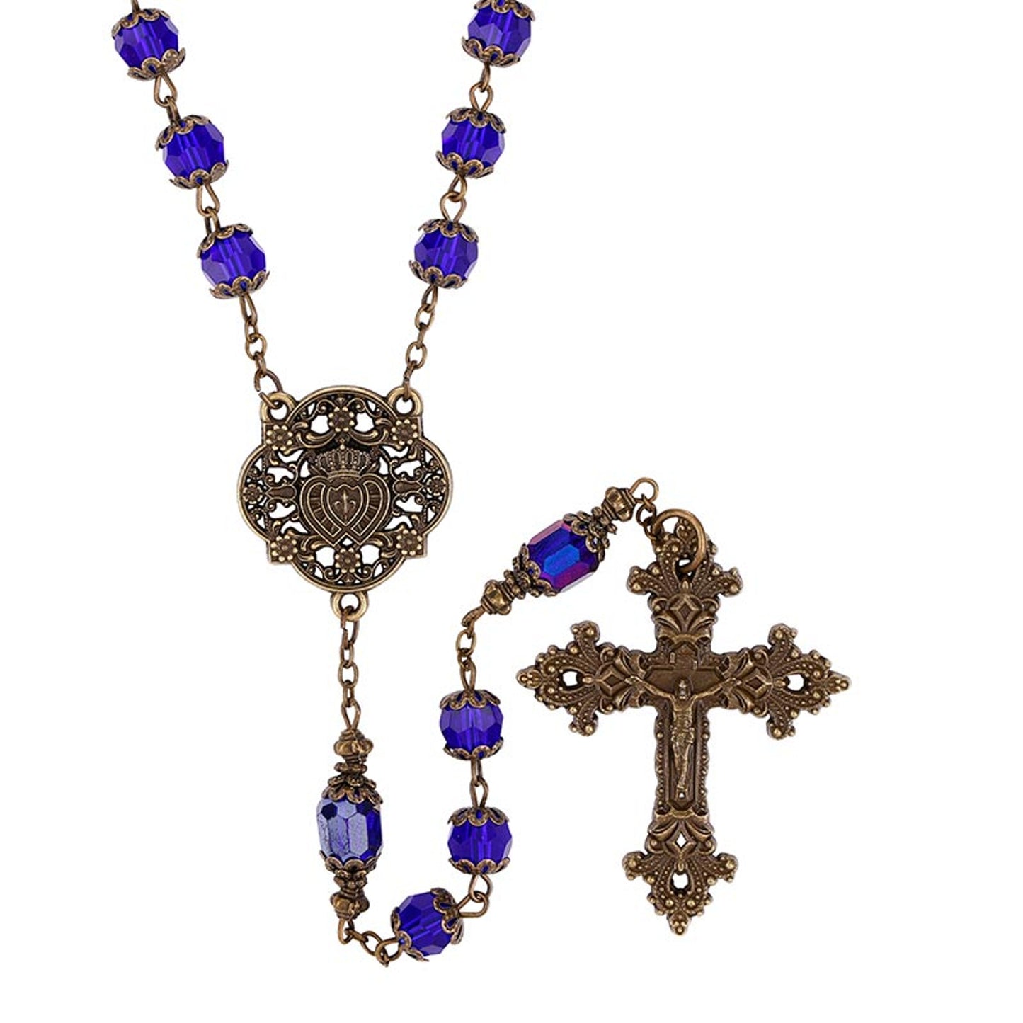 Sapphire Twin Hearts Rosary
