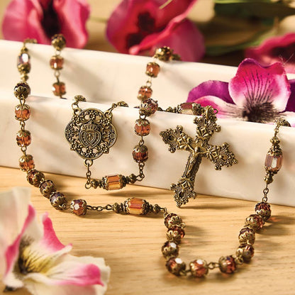 Amethyst Twin Hearts Rosary