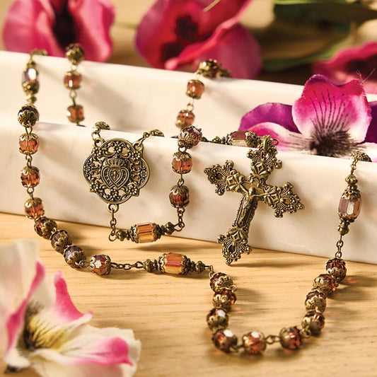 Amethyst Twin Hearts Rosary