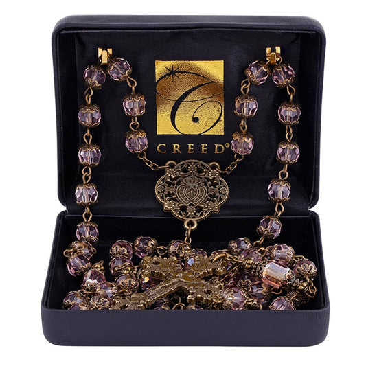 Pink Twin Hearts Rosary