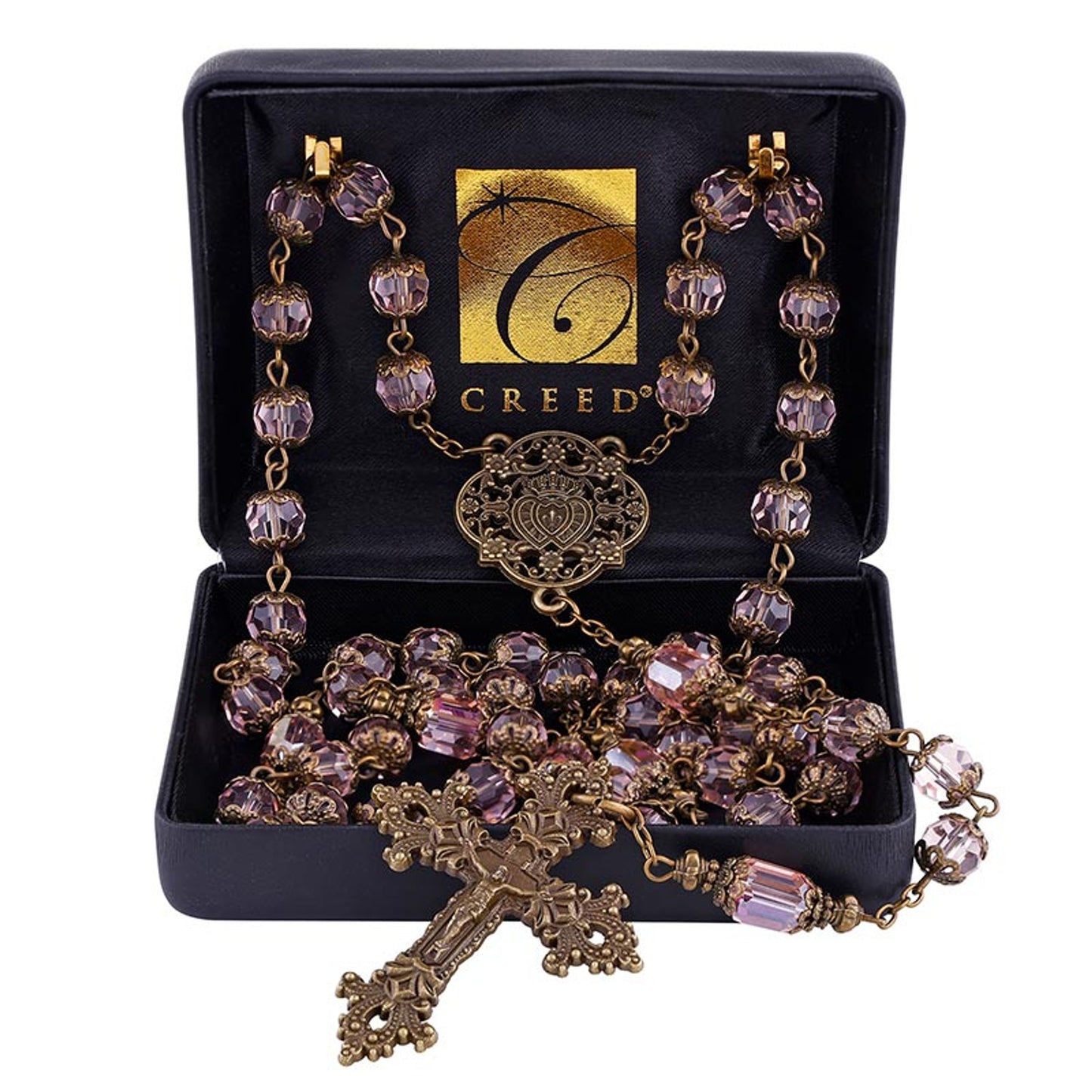 Pink Twin Hearts Rosary