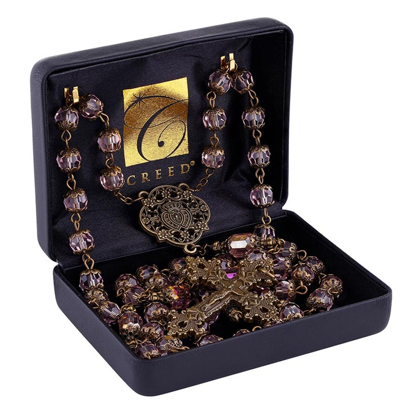 Pink Twin Hearts Rosary