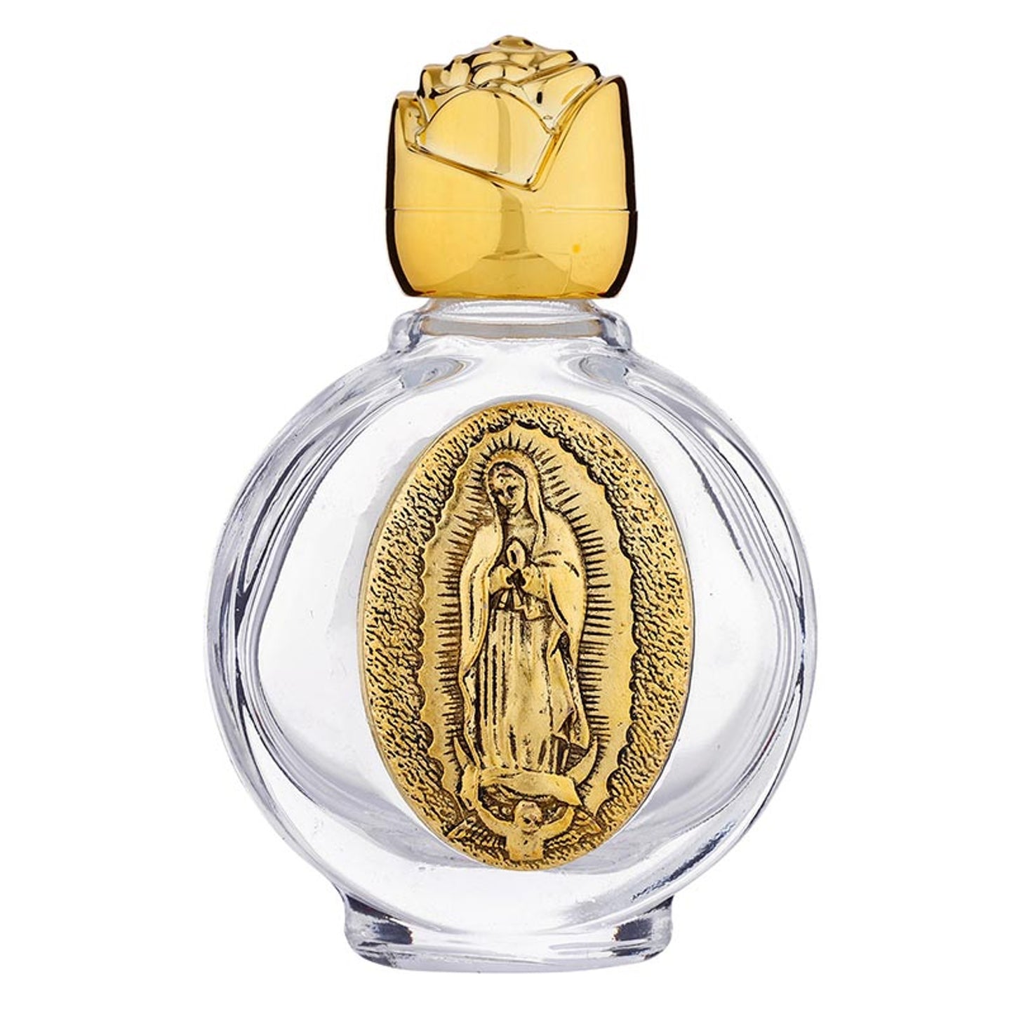 Saints Holy Water Glass Bottles Display