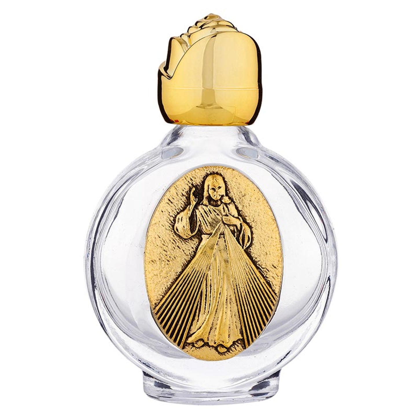 Saints Holy Water Glass Bottles Display