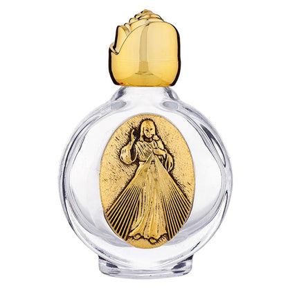 Saints Holy Water Glass Bottles Display