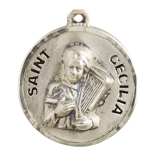 Sterling Patron Saint Cecilia Medal
