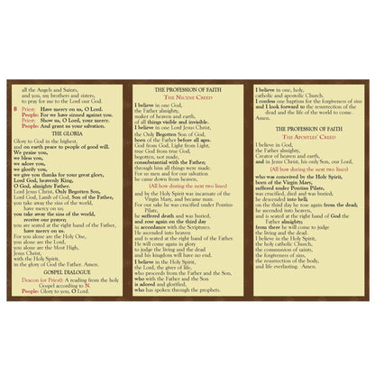 Mass Prayers and Responses Trifold Pocket Prayer Card - 24/PK