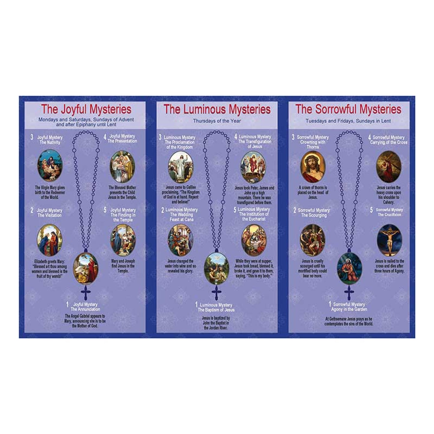 How to Pray the Rosary Trifold Pocket Prayer Card