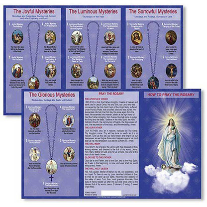 How to Pray the Rosary Trifold Pocket Prayer Card
