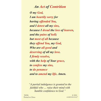 Reconciliation - Boy Laminated Holy Card - 25/PK